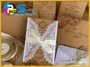Mẫu DQ-2121-GIAY KRAFT | Mẫu thiệp cưới đẹp rất cưng