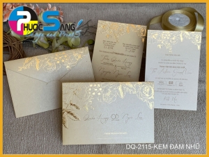 Mã DQ-2115-KEM DAM NHU | Mẫu thiệp cưới đẹp rẻ HCM