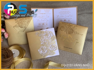 Mã DQ-2131-VANG NHU | Thiệp cưới cắt laser siêu đẹp