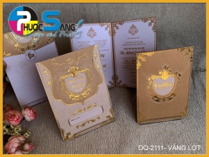 Mẫu DQ-2111-VANG LOT | Thiệp mời đẹp