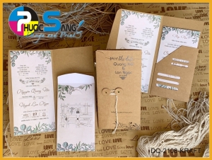 Mẫu DQ-2108-KRAFT | Thiệp cưới đẹp giá rẻ Sài Thành