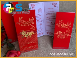 Mã DQ-2102-DO NHUNG | Thiệp cưới giá rẻ