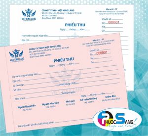 In phiếu thu số lượng ít giá rẻ tại Tp.HCM