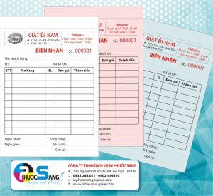 Dịch vụ nhận in phiếu biên nhận giặt ủi giá rẻ với mọi số lượng