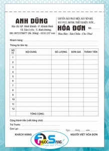 Hóa đơn bán hàng 2 liên A5 cho shop kinh doanh hàng online
