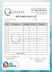 Hóa đơn bán lẻ khổ A5 bán hàng online