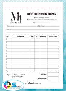 Mẫu hóa đơn bán hàng, bán lẻ đẹp cho shop giao hàng có cộng ship