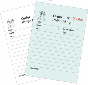 Mẫu order dạnh 2 liên in trên giấy carbonless