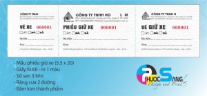 Nhận in cuốn phiếu giữ xe dạng 3 liên