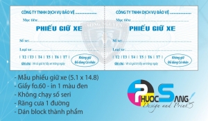 Nhận in phiếu giữ xe dịch vụ công ty bảo vệ