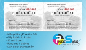 Nhận in phiếu giữ xe cho nhà thờ