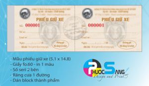 Mẫu phiếu gửi xe bãi giữ xe công ty bảo vệ