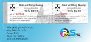 Dịch vụ in mẫu vé giữ xe cho nhà thờ giáo xứ