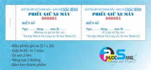 Dịch vụ in Phiếu giữ xe máy nhà thờ, giáo xứ tại Tp.HCM giá rẻ